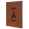Paris Bonjour and Eiffel Tower Leather Sketchbook (Personalized)