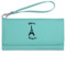Paris Bonjour and Eiffel Tower Ladies Leatherette Wallet - Laser Engraved- Teal (Personalized)
