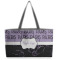Paris Bonjour and Eiffel Tower Beach Totes Bag - w/ Black Handles (Personalized)