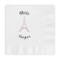 Paris Bonjour and Eiffel Tower Embossed Decorative Napkins (Personalized)
