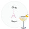 Paris Bonjour and Eiffel Tower Printed Drink Topper - 3.5" (Personalized)