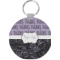 Paris Bonjour and Eiffel Tower Round Plastic Keychain (Personalized)