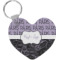 Paris Bonjour and Eiffel Tower Heart Plastic Keychain w/ Name or Text