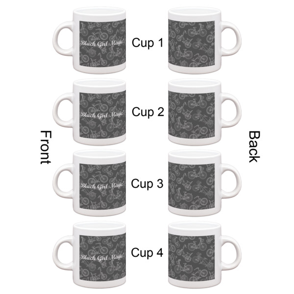 Custom Design - Single Shot Espresso Cup - Set of 4 - Front & Back