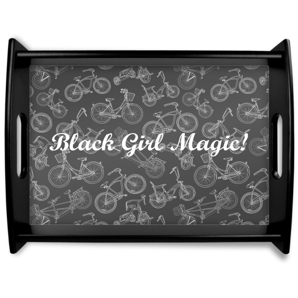 Custom Design Your Own Black Wooden Tray - Large