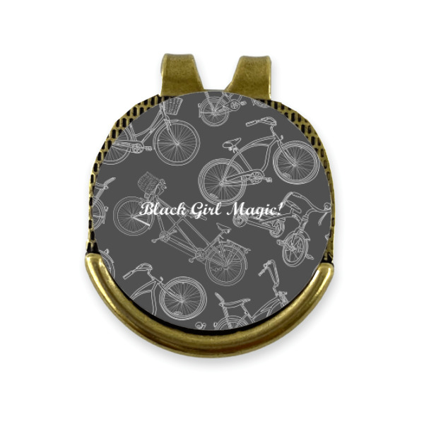 Custom Design - Golf Ball Marker Hat Clip Gold - Front