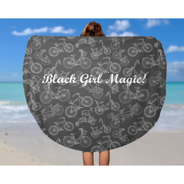 Custom Design - Round Beach Towel - In Use