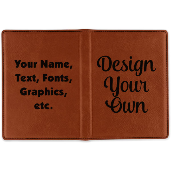 Custom Design - Cognac Leather Passport Holder Outside Double Sided - Apvl