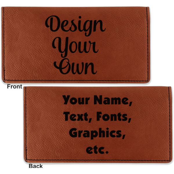 Custom Design - Leather Checkbook Holder Front and Back