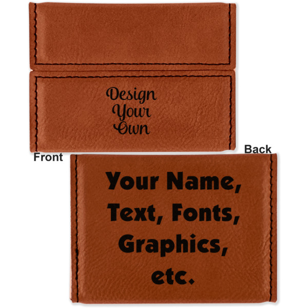 Custom Design - Leather Business Card Holder - Front Back