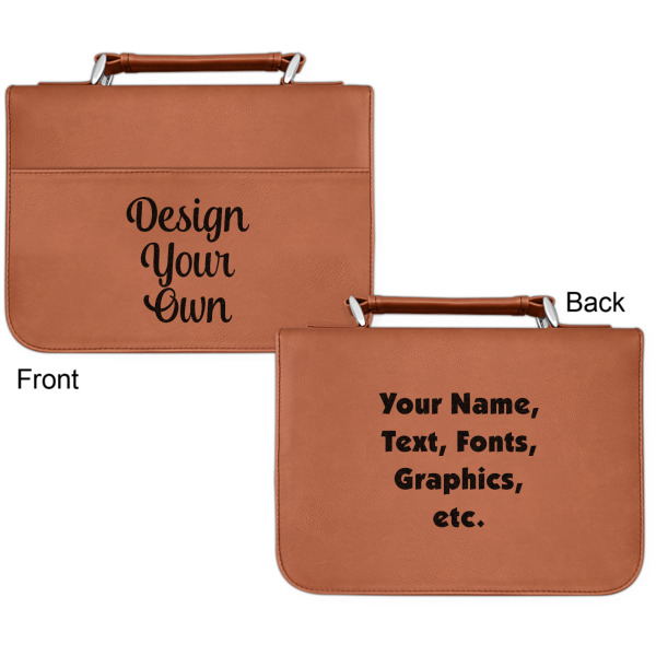 Custom Design - Cognac Leatherette Bible Covers - Small Double Sided Approval