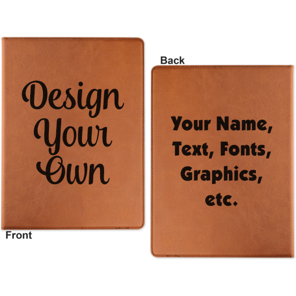 Custom Design - Cognac Leatherette Portfolios with Notepad - Small - Double Sided- Apvl