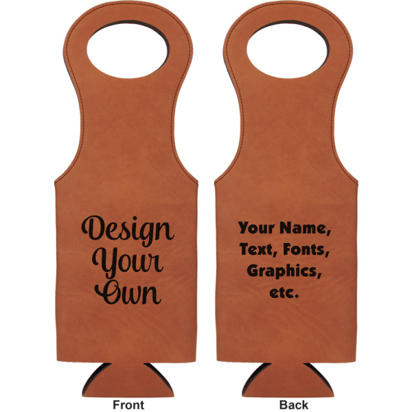 Custom Design - Leatherette Wine Tote Double Sided - Front and Back