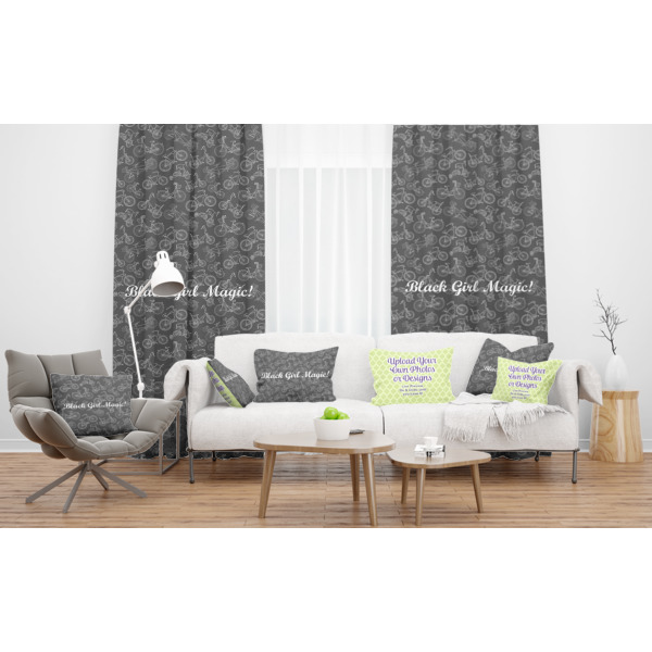 Custom Design - Sheer and Custom Curtains in Room with Matching Pillows