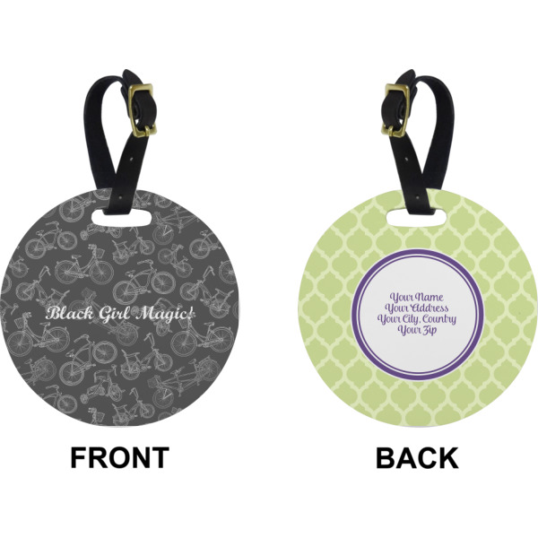 Custom Design - Circle Luggage Tag (Front + Back)