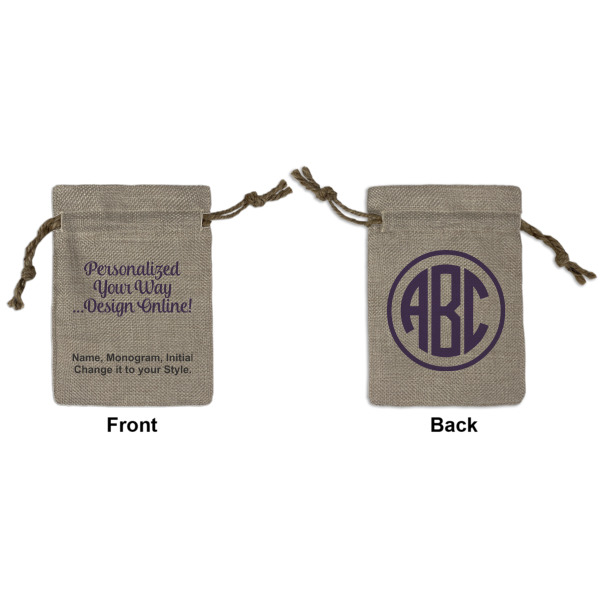 Custom Design Your Own Burlap Gift Bag - Small - Double-Sided