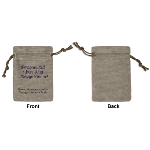 Custom Design - Small Burlap Gift Bag - Front Approval