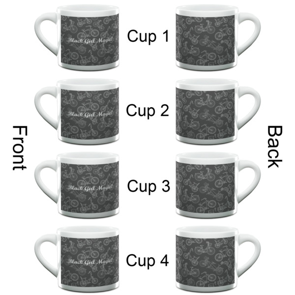 Custom Design - Double Shot Espresso Cup - Set of 4 - Front & Back