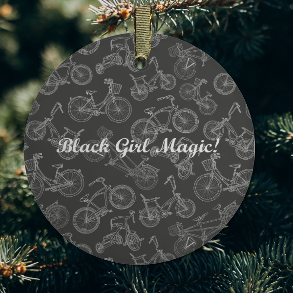 Custom Design - Frosted Glass Ornament - Round (Lifestyle)