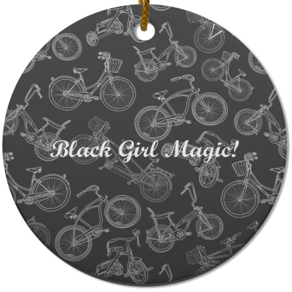 Custom Design - Ceramic Flat Ornament - Circle (Front)