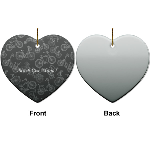 Custom Design - Ceramic Flat Ornament - Heart Front & Back (APPROVAL)