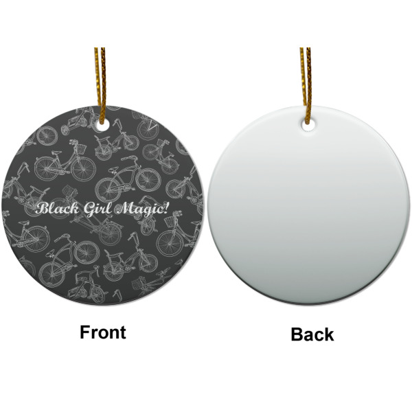 Custom Design - Ceramic Flat Ornament - Circle Front & Back (APPROVAL)