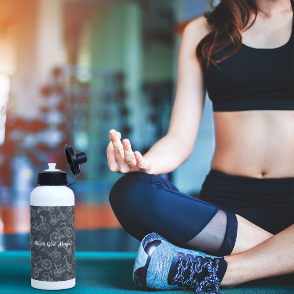 Custom Design - Aluminum Water Bottle - White LIFESTYLE