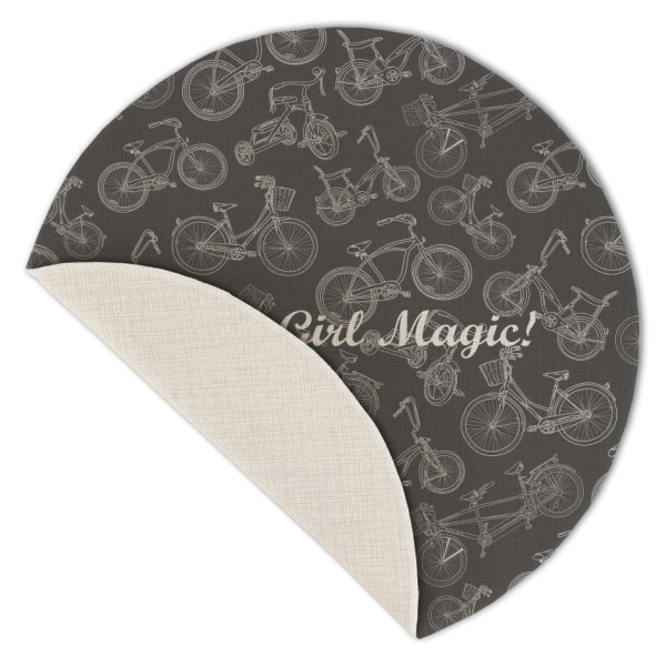 Custom Design - Round Linen Placemats - Front (folded corner single sided)
