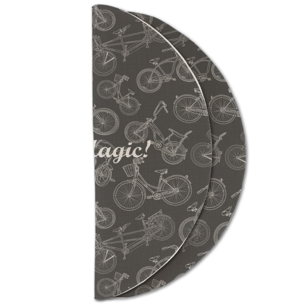 Custom Design - Round Linen Placemats - HALF FOLDED (double sided)