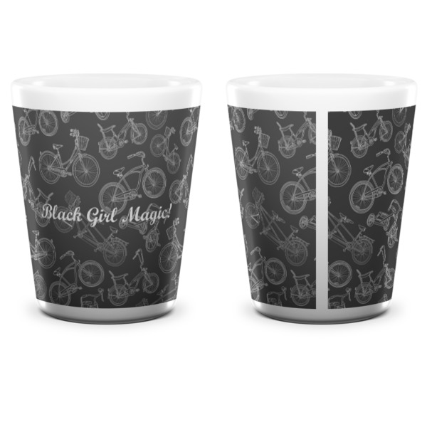 Custom Design - Ceramic Shot Glass - White - Front & Back
