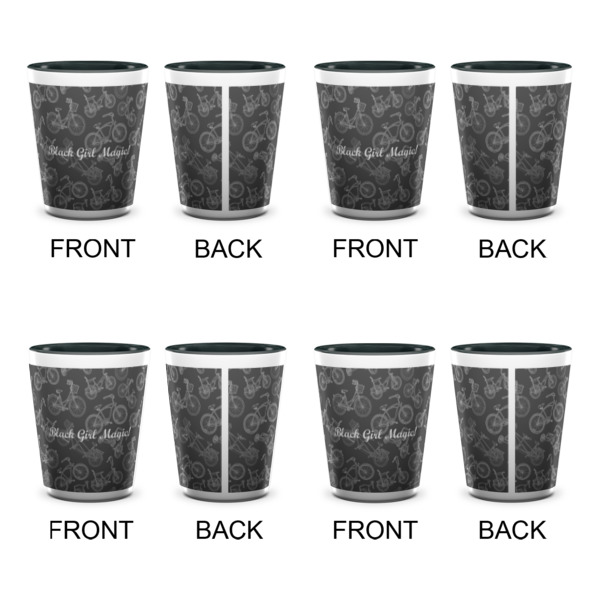 Custom Design - Ceramic Shot Glasses - Two Tone - Set of 4 - Front & Back