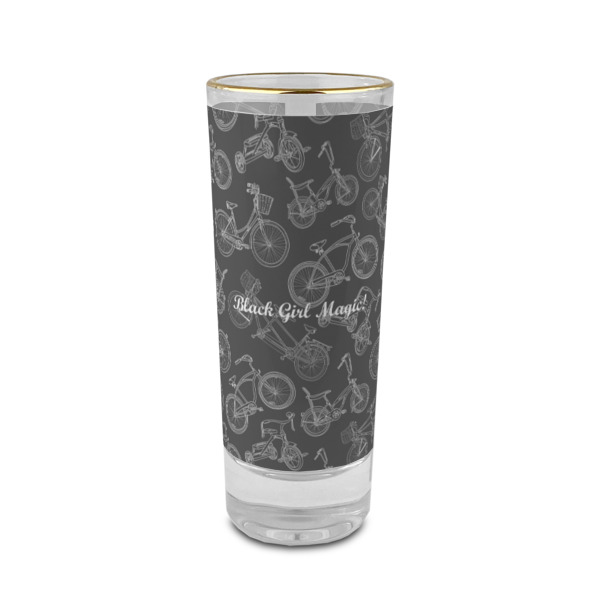 Custom Design Your Own 2 oz Shot Glass - Glass with Gold Rim