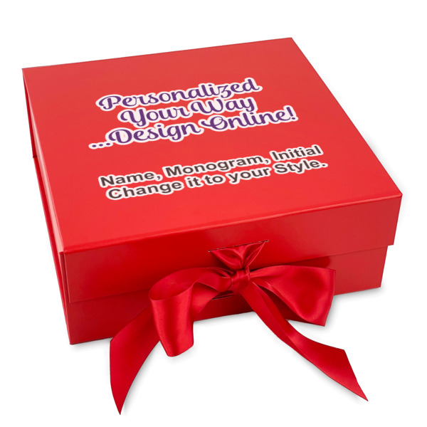Custom Design Your Own Gift Box with Magnetic Lid - Red