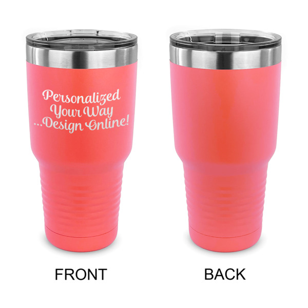 Custom Design - 30 oz Stainless Steel Ringneck Tumblers - Coral - Single Sided - APPROVAL