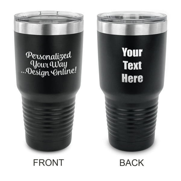 Custom Design Your Own 30 oz Stainless Steel Tumbler - Black - Double-Sided