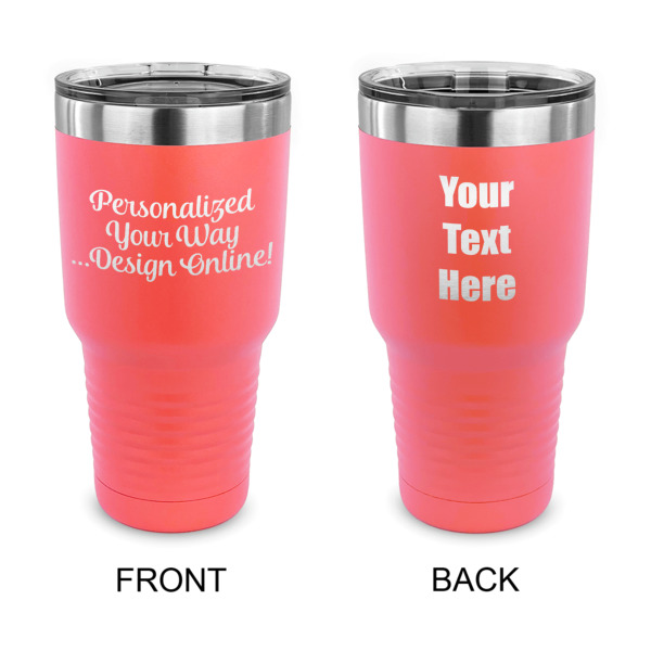 Custom Design Your Own 30 oz Stainless Steel Tumbler - Coral - Double-Sided