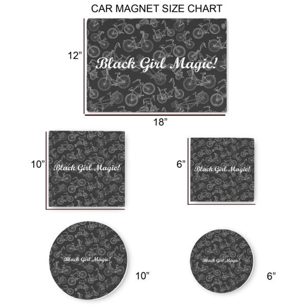 Custom Design - Car Magnets - SIZE CHART