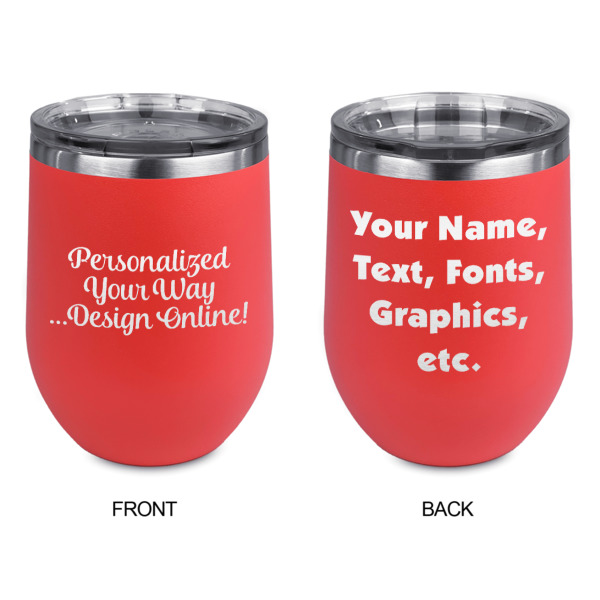 Custom Design - Stainless Wine Tumblers - Coral - Double Sided - Approval