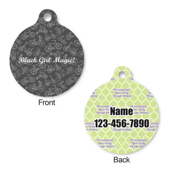 Custom Design - Round Pet ID Tag - Large - Front & Back View