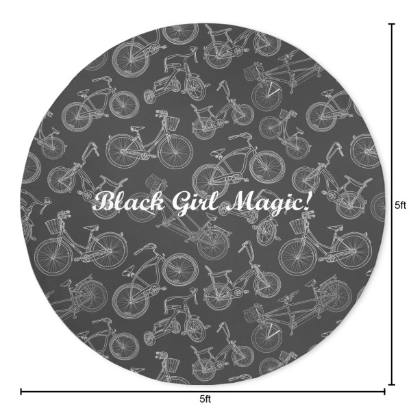 Custom Design - Round 5ft Indoor Rug - Dimensions
