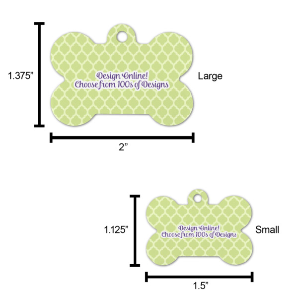 Custom Design - Bone Shaped Dog ID Tags - Comparison Scale