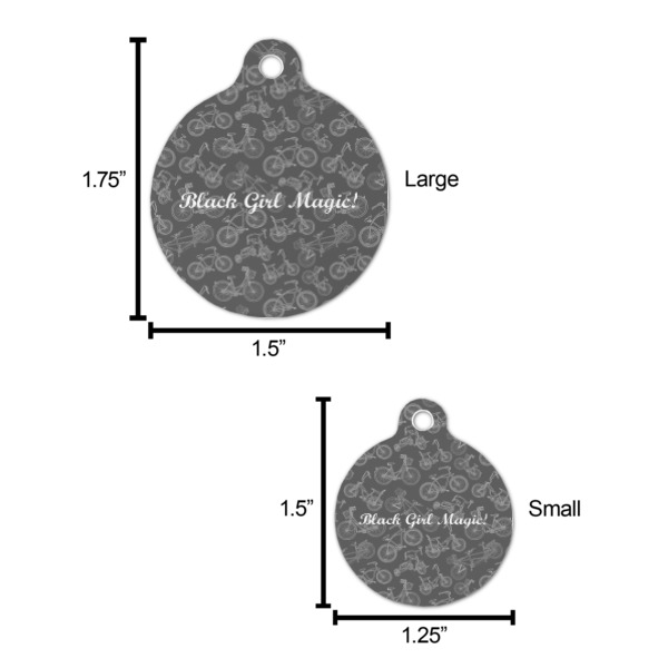Custom Design - Round Pet ID Tag - Comparison Scale