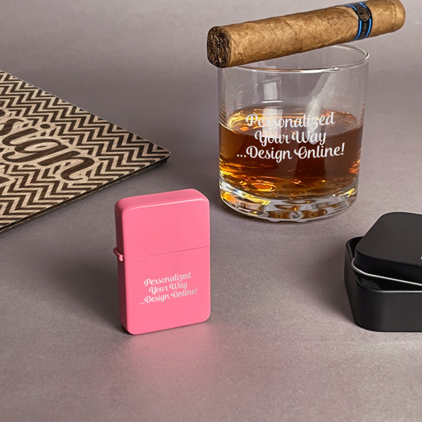 Custom Design - Windproof Lighters - Pink - In Context