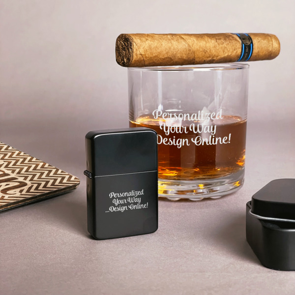 Custom Design - Windproof Lighters - Black - In Context