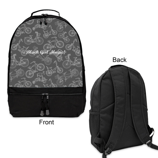 Custom Design - Large Backpack - Black - Front & Back View