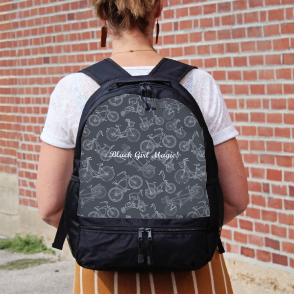 Custom Design - Large Backpack - Black - On Back