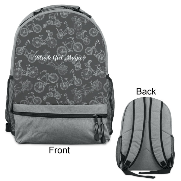 Custom Design - Large Backpack - Gray - Front & Back View