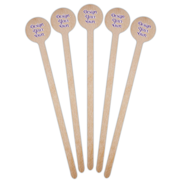Custom Design - Wooden 6" Stir Stick - Round - Fan View