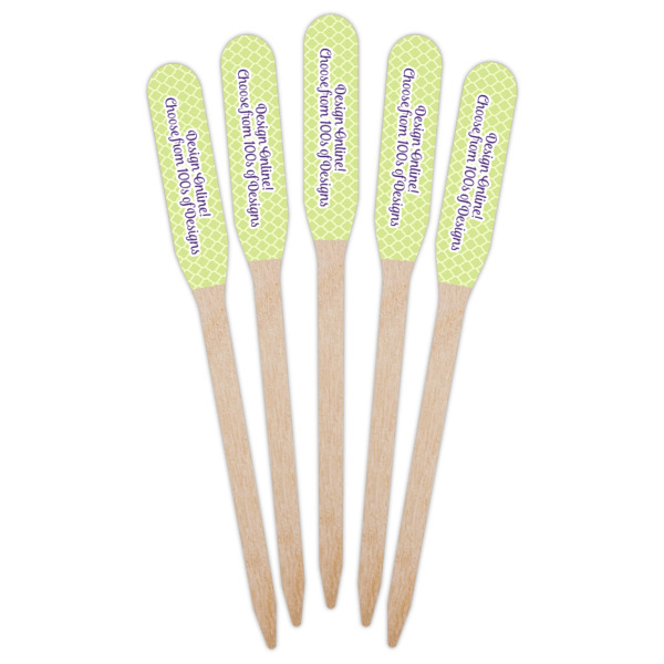 Custom Design - Wooden Food Pick - Paddle - Fan View