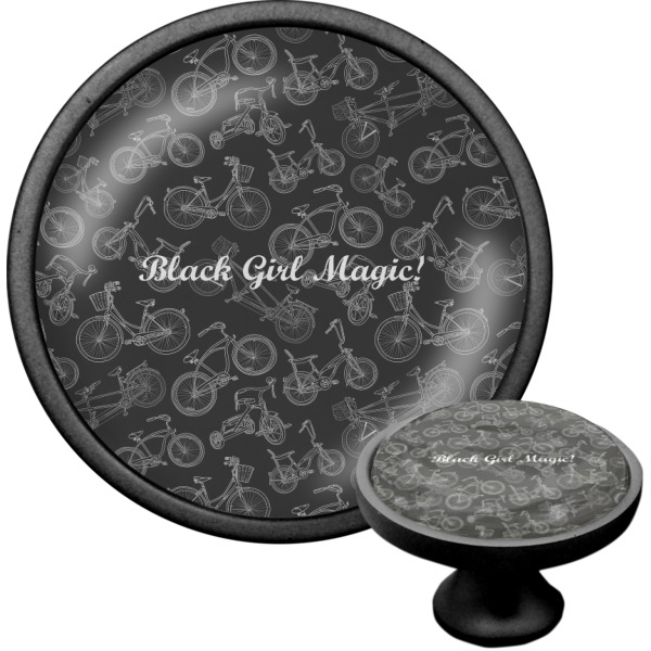 Custom Design - Black Custom Cabinet Knob (Front and Side)